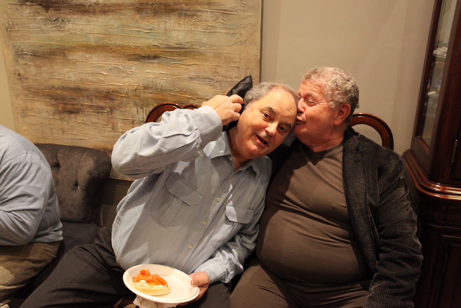 An affectionate family moment with Morris